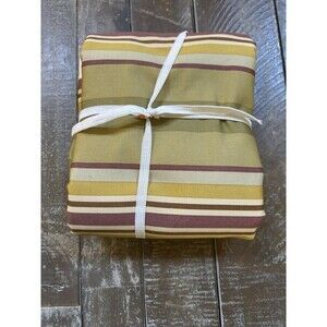 Waverly "High Tea" 1.5 Yard Fabric brown, tan, olive, gold stripes Upholstery